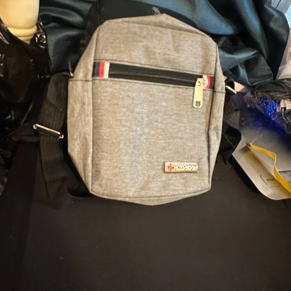 Gray Crossbody Bag for Men or Women.